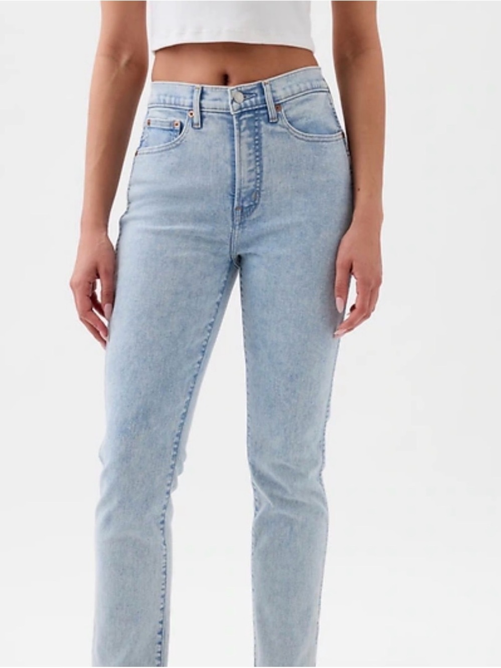 GAP High-Rise Light Blue Straight-Leg Jeans